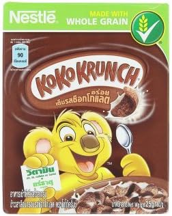 Koko Krunch Whole Grain Wheat Curls Breakfast Cereal Chocolate Flavour 25g X 10 Pcs By Thaidd
