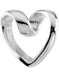 14K Yellow/White Gold 9 x 9.50 MM Childrens Ribbon Heart Pendant with Cable Chain - 15"