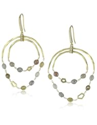 Ron Hami "Dancing Octagons" Yellow Gold Diamond Briolette Double Row Drop Earrings
