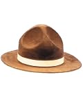 Tan Park Ranger Hat Flocked Forester Woodsman Outback Halloween Costume