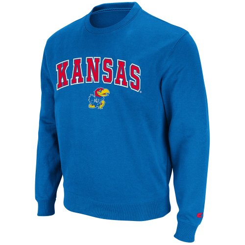 NCAA Kansas Jayhawks Automatic Crewneck Pullover (Royal, X-Large)