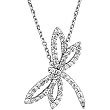 14K White Gold Diamond Butterfly Pendant With Chain - 0.33 Ct.