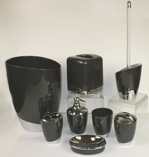 Cosmic Bath Accessories, Lotion/Soap Pump Dispenser, Slate with Chrome Accents