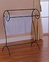 Black Finish Steel Metal Bathroom Towel Quilt Rack