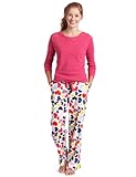 Dearfoams Women's Thermal Crew & Flannel Pant Set