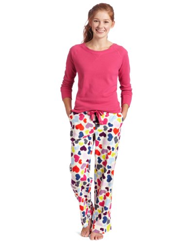 Dearfoams Women's Thermal Crew & Flannel Pant Set