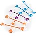 Snappi Cloth Diaper Fasteners - Pack of 5 (2 Orange, 2 Blue, 1 Purple) Bright Colors