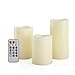 Candle Choice Vanilla Scented Real Wax Color Changing LED Flameless Candles with Remote & Timer, Set of 3