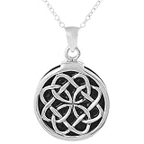 Sterling Silver Black Enamel Celtic Knot Necklace .925 Stamp Hypoallergenic Sturdy and Nickel Free