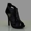 CHARGER Women's Peep Toe Bootie Black