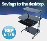 Office/Computer Desk / Workstation in Black Temperd Glass
