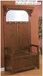 Cherry Entryway Wood Hall Tree Coat Rack Storage Bench