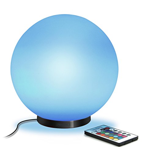 ENHANCE Color Changing Children’s 5.9″ LED Mood Lamp M Night Light with 4 Lighting Modes & Battery or AC Adapter Power – Each Piece Unique Individually Crafted From Hand Blown Glass