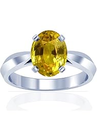 Platinum Oval Cut Yellow Sapphire Solitaire Ring