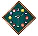 12In Diamond Billiard Clock Mahogany & Dark Green Mali Felt