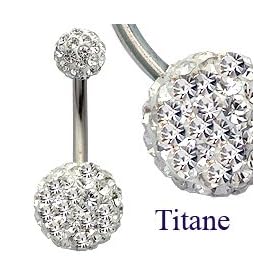 Piercing nombril en cristal Swarovski par Avantgarde Jewels �. �clat garanti!! Nous utilisons la meilleure qualit� de Titane grade 23 - 1.6mm x 10mm x boule en cristal de 6mm