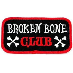 Broken Bone Club Patch Embroidered Iron-On Motorcycle Biker Emblem