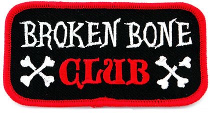 Broken Bone Club Patch Embroidered Iron-On Motorcycle Biker Emblem