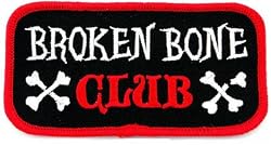 Broken Bone Club Patch Embroidered Iron-On Motorcycle Biker Emblem