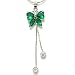 Beautiful Butterfly Cut Sterling Silver Simulated Emerald Pendant with 18" Necklace P6230