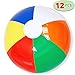 JOYIN 12â€ Rainbow Beach Balls (12 Pack); Inflatable 12pcs Beach Pool Party Toys