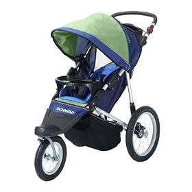 Schwinn Free Wheeler Jogging Stroller (Green/Blue)