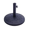 16.5" Matte Black Envirostone Outdoor Patio Umbrella Base