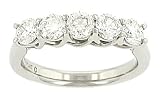 5 Stone Round Trellis Design Diamond Band 1.40cttw