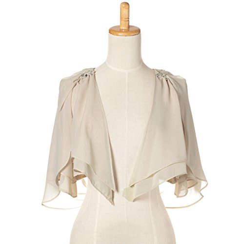 【ドレスショップGIRL】 結婚式 パーティー パーティ お呼ばれ パーティーボレロ 結婚式ボレロ ボレロ LACE ＆ BIJOUX BOLERO レース シフォン ビジュー ティアード S M L 2L グレージュ グレー ブラック ノーブルブラック