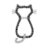 10KWhiteGoldRoundBlackWhiteDiamondCatPendant(1/3cttw,H-IColor,SIClarity)withFREE10KGold18inchChain