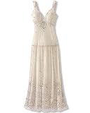Embroidered mesh dress