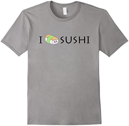 Men's I Love Sushi T-Shirt Medium Slate