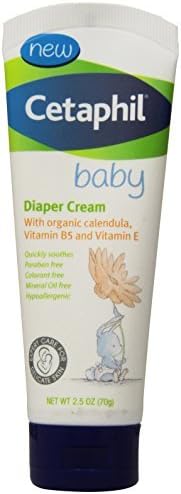 Cetaphil Baby Diaper Relief Cream with Organic Calendula, Vitamin B5 and E, 2.5 Ounce x Multipack of 5