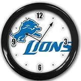 Detroit Lions Wall Clock Black Great Unique Gift Idea