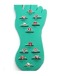 Colored Enamel Toe Ring In Sterling Silver