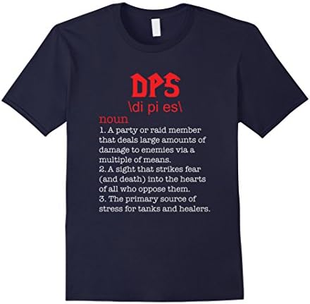 Men's DPS Shirt Funny WoW T-shirt DPS Tee XL Navy