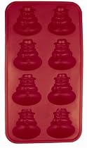 SiliconeZone Snowman Ice Cube/Chocolate Mold, Red