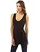 PattyBoutik Women's V Neck Side Split Ribbed Tank Top