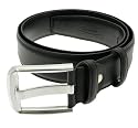 Mens Genuine Black Leather Belt In Gift Box (N4)