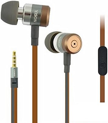 In-Ear Headphones YiSon EX-900 Enhanced Bass In-Ear Headphone with Microphone for iPhone 6, 6 Plus, 5S, 5C, 5, 4S, 4 / iPad 4, 3, 2,1, Mini, Air (Retina Display models) / iPod Touch, Nano, Shuffle, Classic / Samsung Galaxy S5, S4,S3, Note 4, Note 3, Note 2 / Other Android Smartphones - Motorola, Google Nexus, HTC, Sony, Nokia / Tablets & MP3,MP4 Players (3 Different Size Ear Inserts / Birthday gifts packaging),Uses 3.5mm jack --Coffee