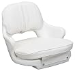 Moeller Heavy Duty Standard Boat Helm Seat, Cushion, and Mounting Plate Set (24.5" x 20" x 16", White)