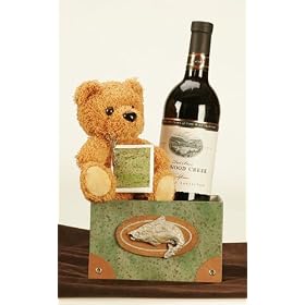 Lovable Plush Bear with Green Gift Box + Gift Card