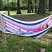 Deluxe Mayan Hammock with Wood Pink, Blue, Purple, Oatmeal
