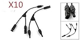 Anlighter® Y字型並列用 MC4 パラレル コネクタ / 1M2F + 2M1F / TUV 太陽光パネル専用 / ソーラーパネル ケーブル Y字型コネクタ－ (10 個セット