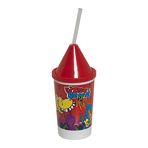 Dixie 10KD271014 3 Piece Little Saurus Rocks Kid's Favorites Collectible Set Includes 10 oz. Cup, Lid, and Clear Straw (Case of 400 cups, 400 lids, and 400 straws)
