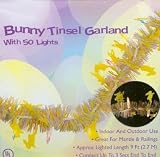 EAsTer BUNNY pastel tinsel GARLAND string LIGHTS in/out