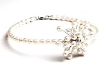 Image of Oi! Ladies N5191  White Fresh Water Pearl Flower Choker