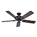 Hunter 53104 The Savoy 52-Inch Matte Black Ceiling Fan with Five Walnut/Light Cherry Blades