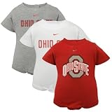 Nike Ohio State Buckeyes Infant Scarlet, White & Ash 3-Pack Creeper Set