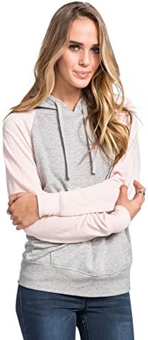FULL TILT Essential Womens Color Block Hoodie, Light Pink, Small